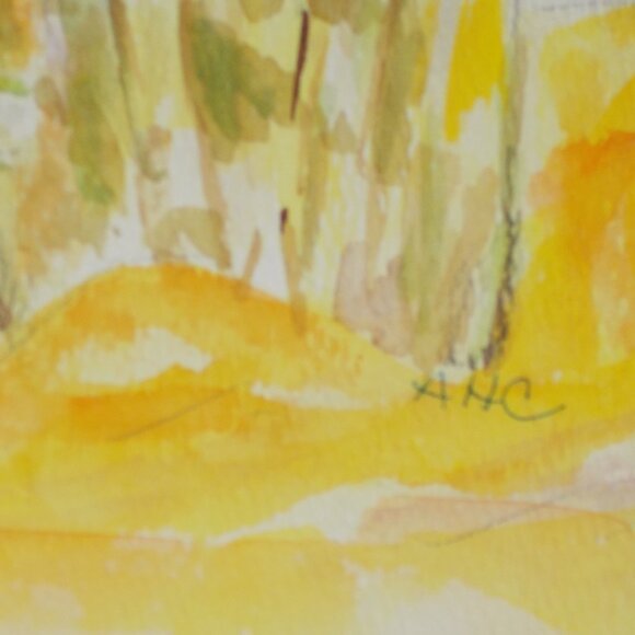 Original "Bright And Beautiful Yellow Floral" 9"x12" watercolor painting, signed - Picture 4 of 4